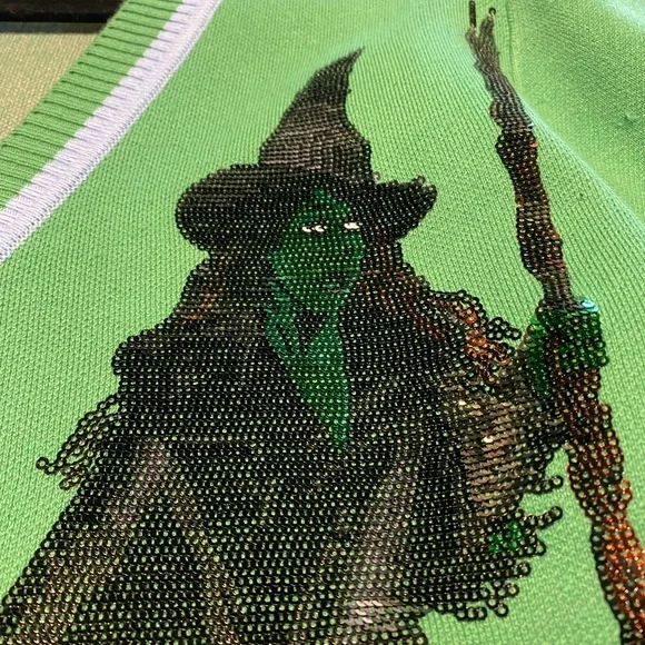 QUEEN OF SPARKLES Pink and Green Sequin Cardigan - Picture 4 of 7